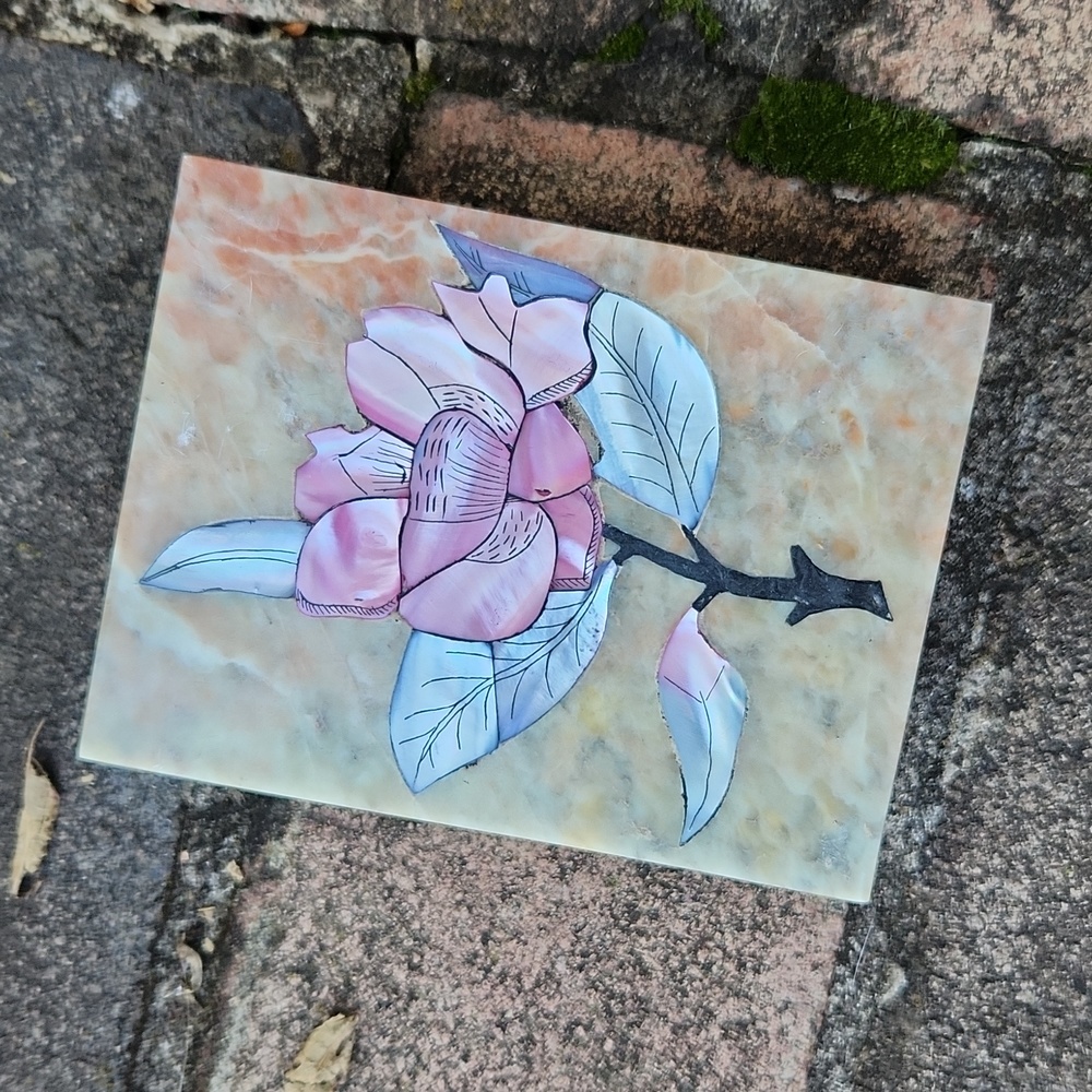 Soapstone Lotus flower trinket box